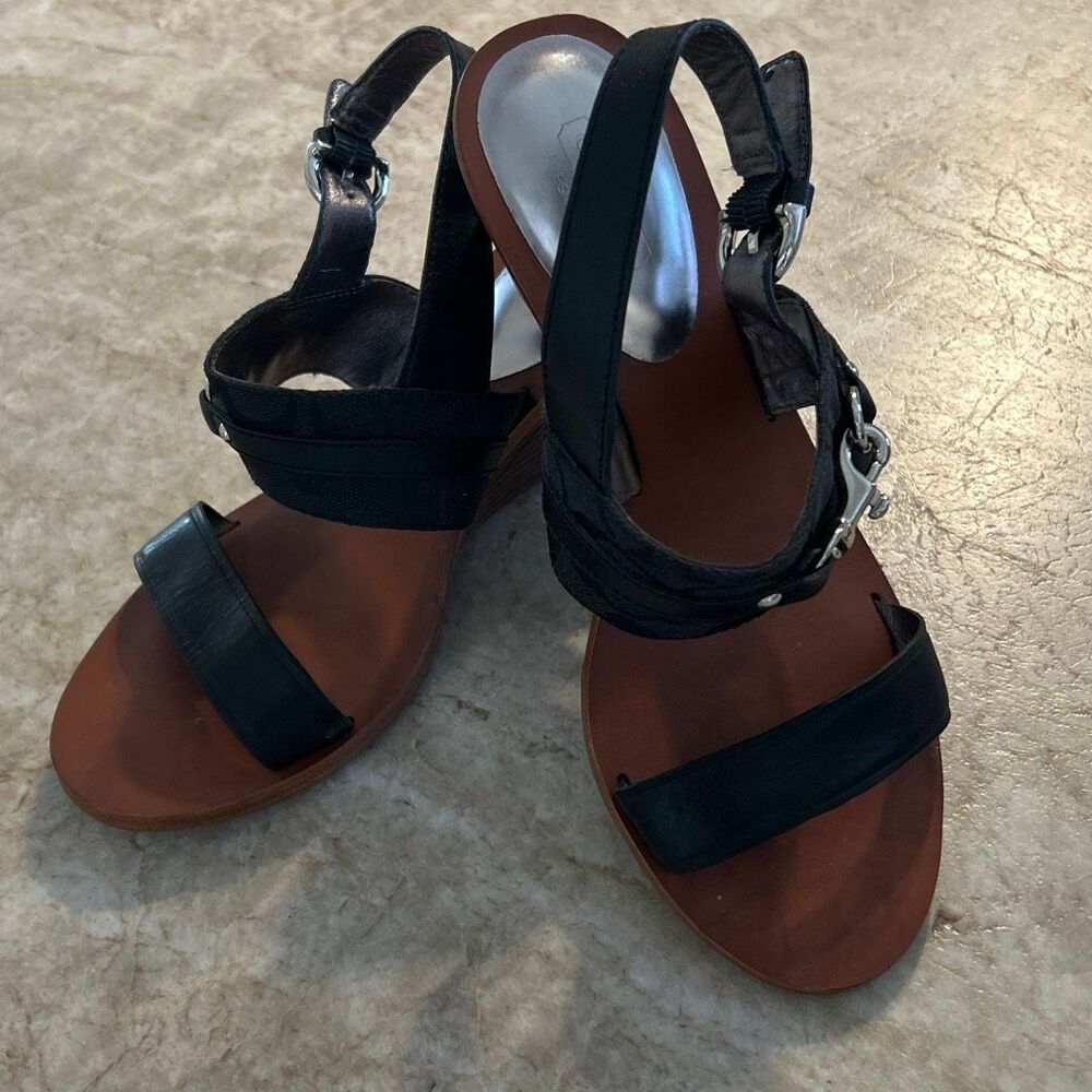 COACH Wedge Black Sandals - Picture 8 of 11